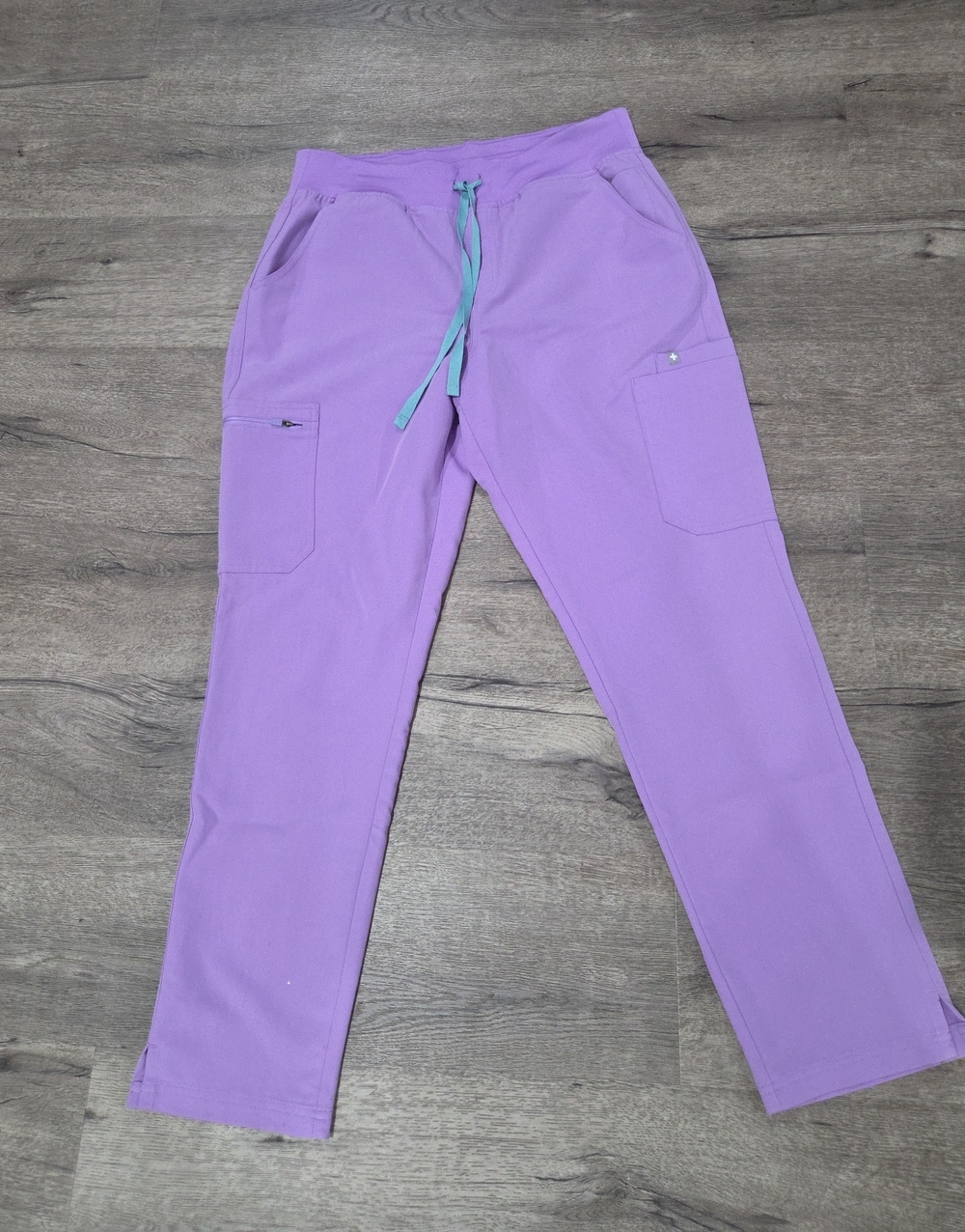 Lavender Cargo HW Yola Pants with Teal Drawstring